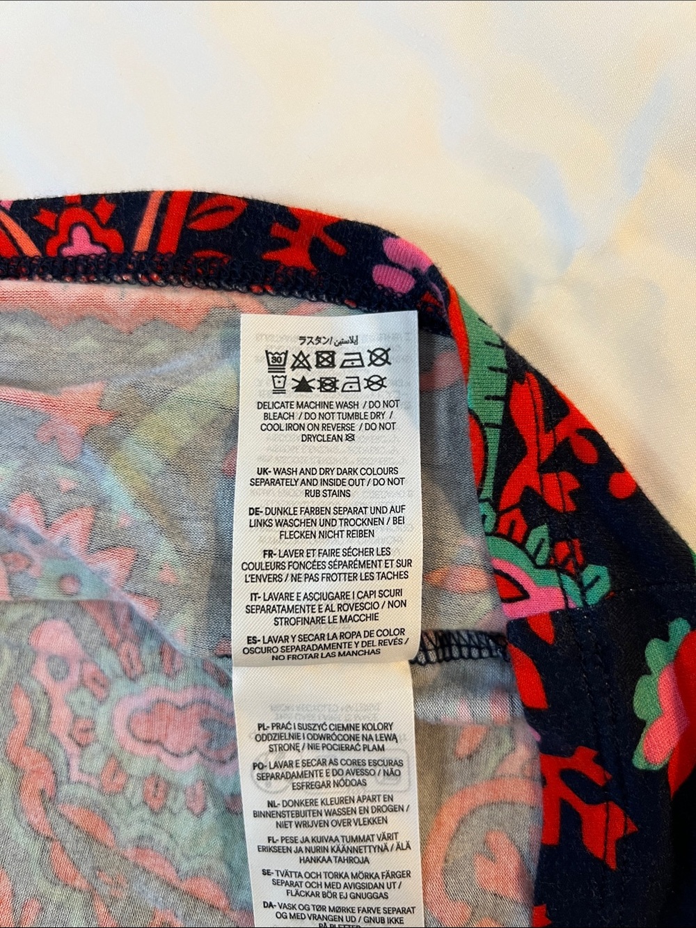 Boden Vanessa Navy Exotic Paisley D0867 Faux Wrap Jersey Knit Midi Dress US 10 - Picture 9 of 13